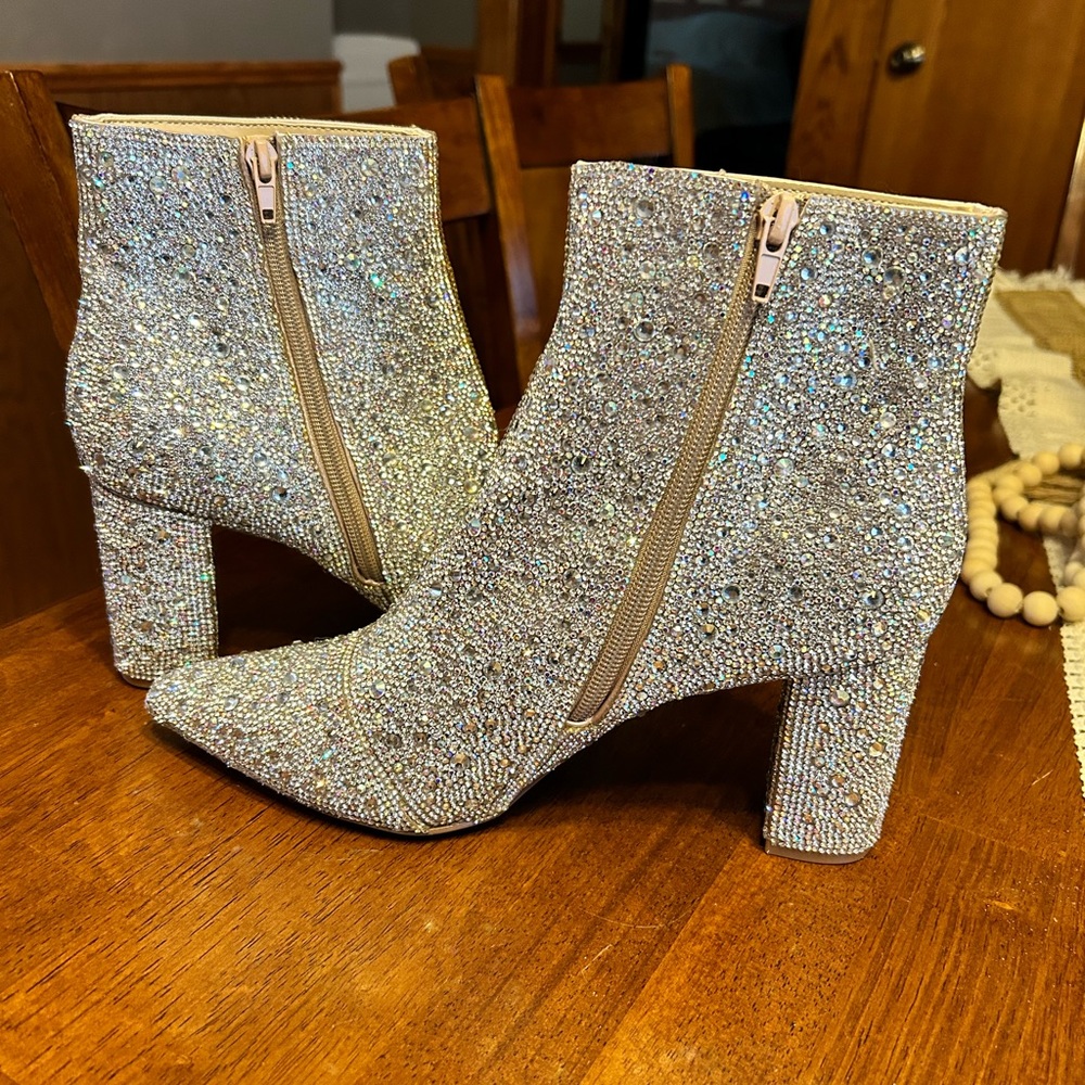 Betsey Johnson Cady Rhinestone Booties